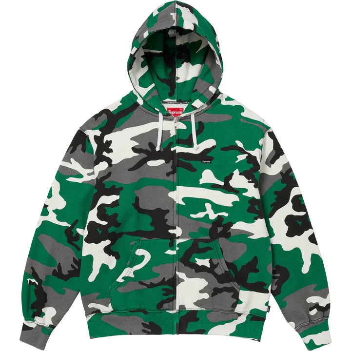 Supreme Small Box Zip Up Hooded Sweatshirt Green Camo
