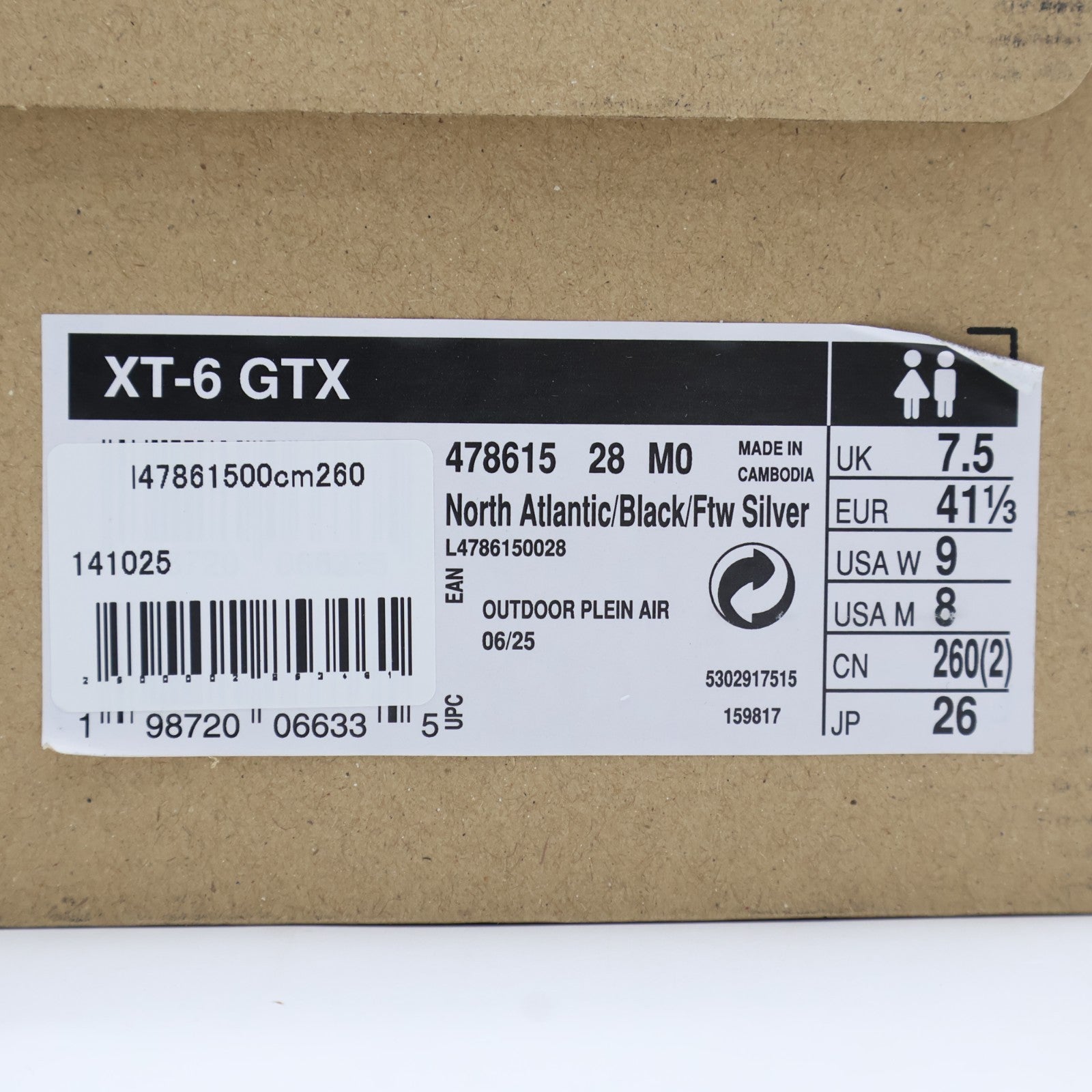 L47861500 Salomon XT-6 GORE-TEX North Atlantic Black Ftw Silver (Men's)