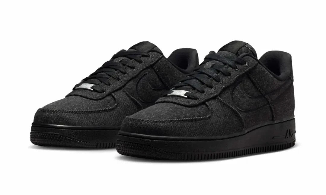 IM7809-010 Nike AIR FORCE 1 '07 LV8 BLACK/BLACK-WHITE-METALLIC SILVER (Women's)