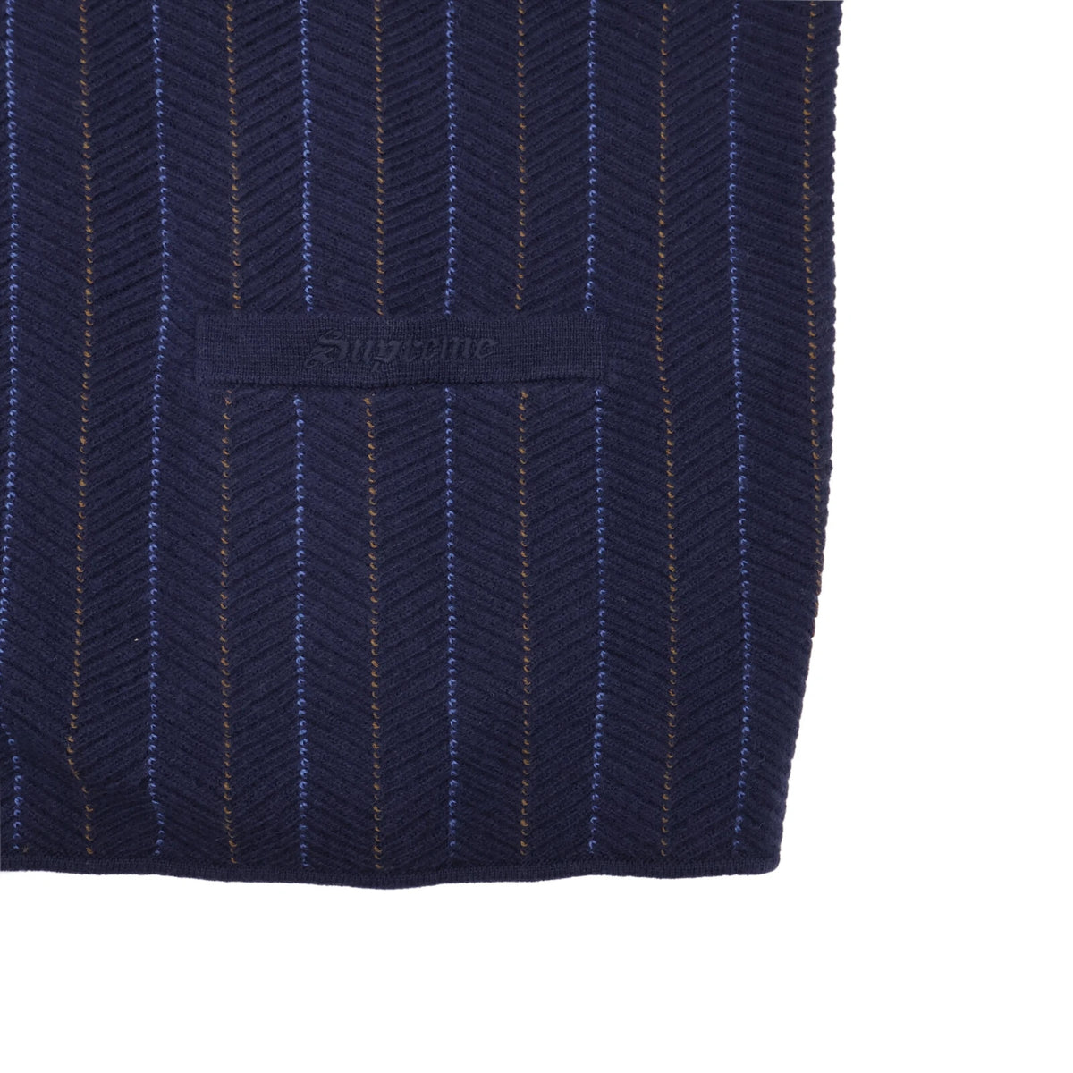 Supreme Herringbone Cardigan Navy