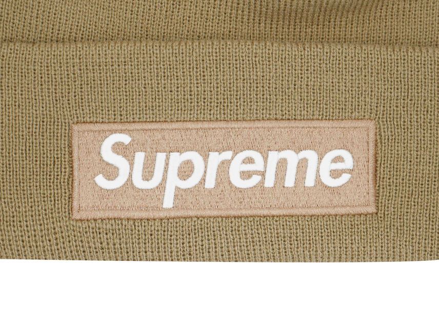 Supreme New Era Box Logo Beanie Dark Sand (23FW)