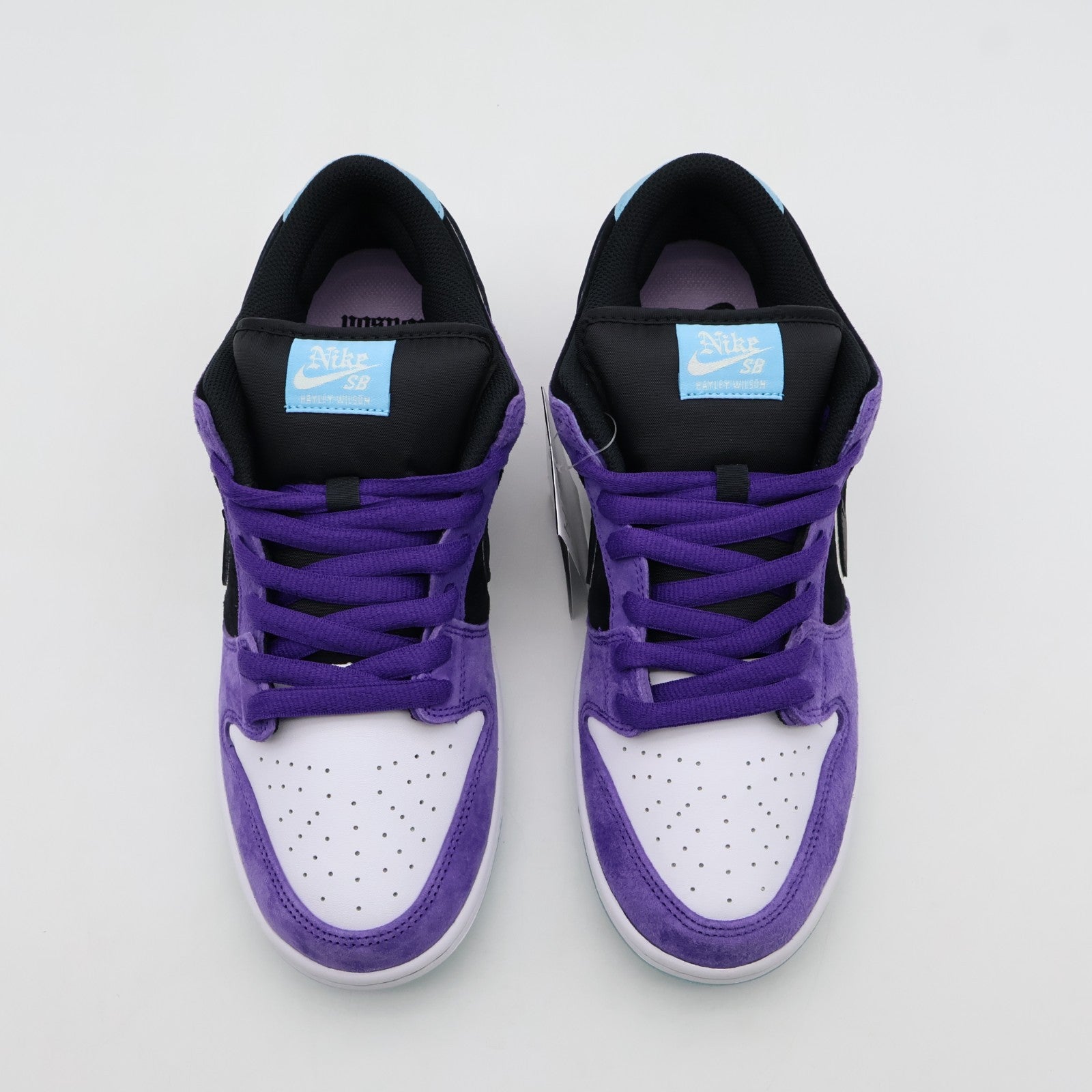 HJ0513-500 Hayley Wilson Nike SB Dunk Low Pro Black and Court Purple (Men's)