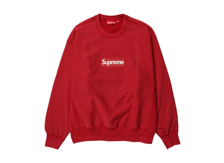 Supreme Washed Box Logo Crewneck Red