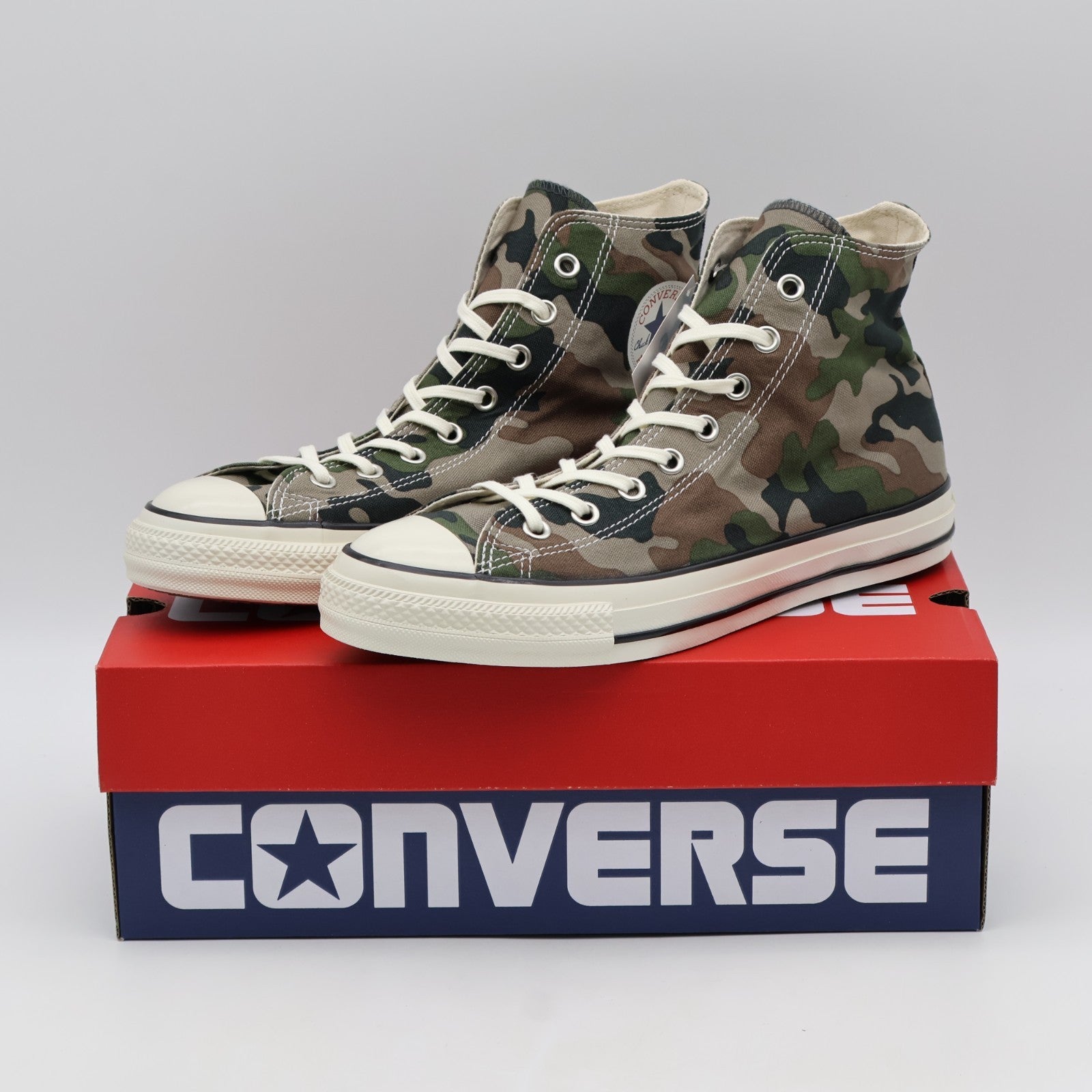 31318220 Converse All Star Aged Woodlandcamo Hi Green Gray Brown (Men's)