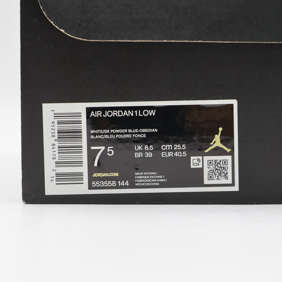 553558-144 Nike Air Jordan 1 Low University Blue UNC Dark Powder Navy (Men's)