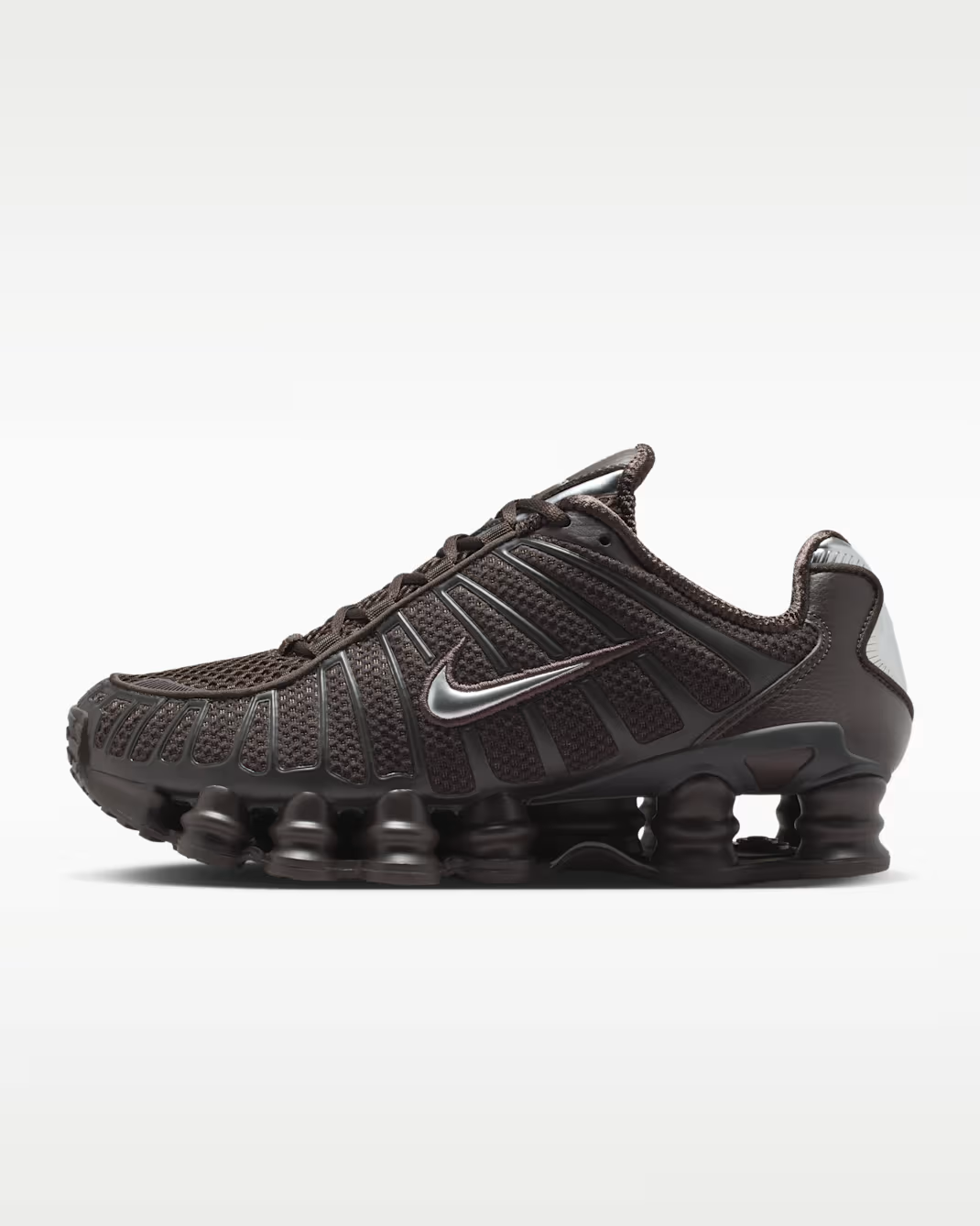 IH2559-201 Nike Shox TL "Velvet Brown/Metallic Silver" (Women's)
