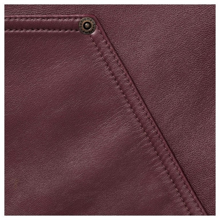 Supreme Leather Double Knee Painter Short Burgundy