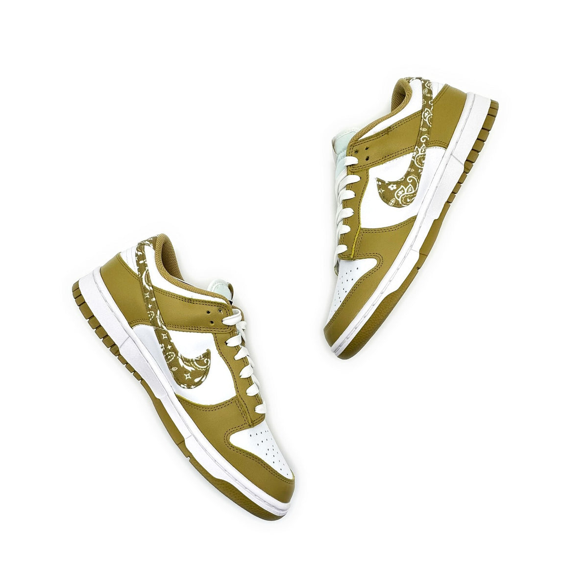 DH4401-104 Nike Dunk Low ESS Barley Paisley White Khaki Brown Beige (Women's)