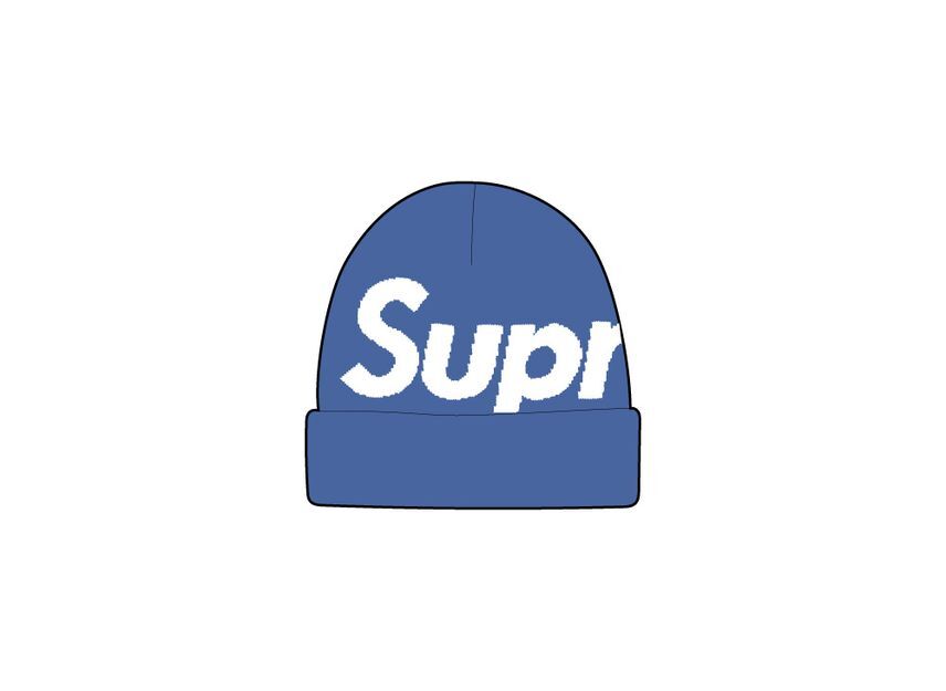 Supreme Big Logo Beanie Blue