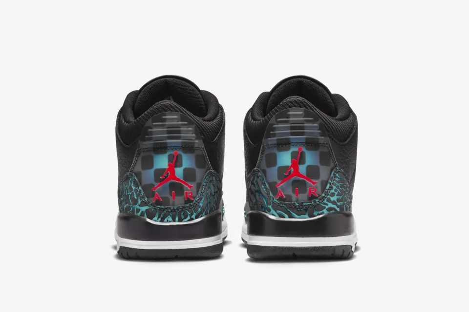 FV5437-001 Nike GS Air Jordan 3 Retro Black and Hyper Jade