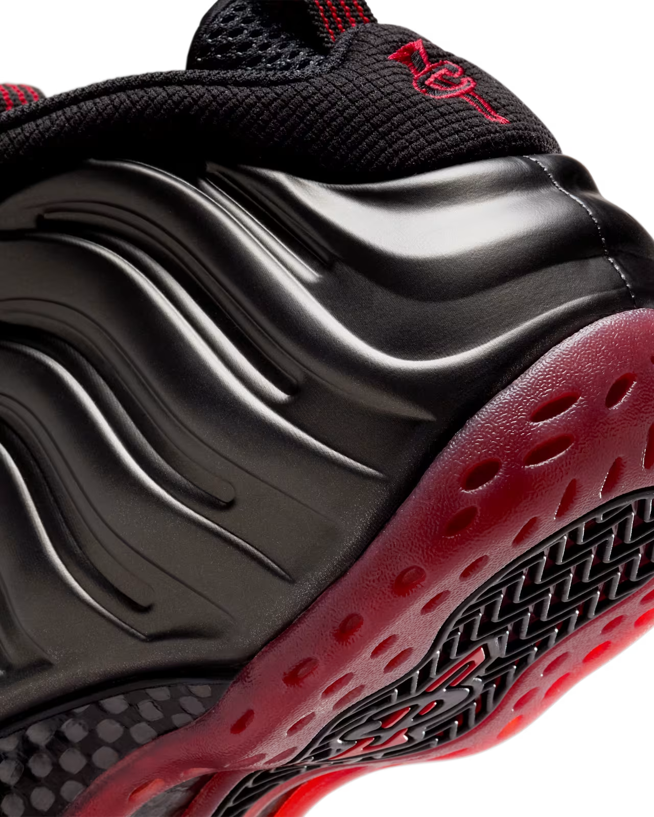 IB2219-001 Nike Air Foamposite One Cough Drop Black and Varsity Red 2025 (Men's)