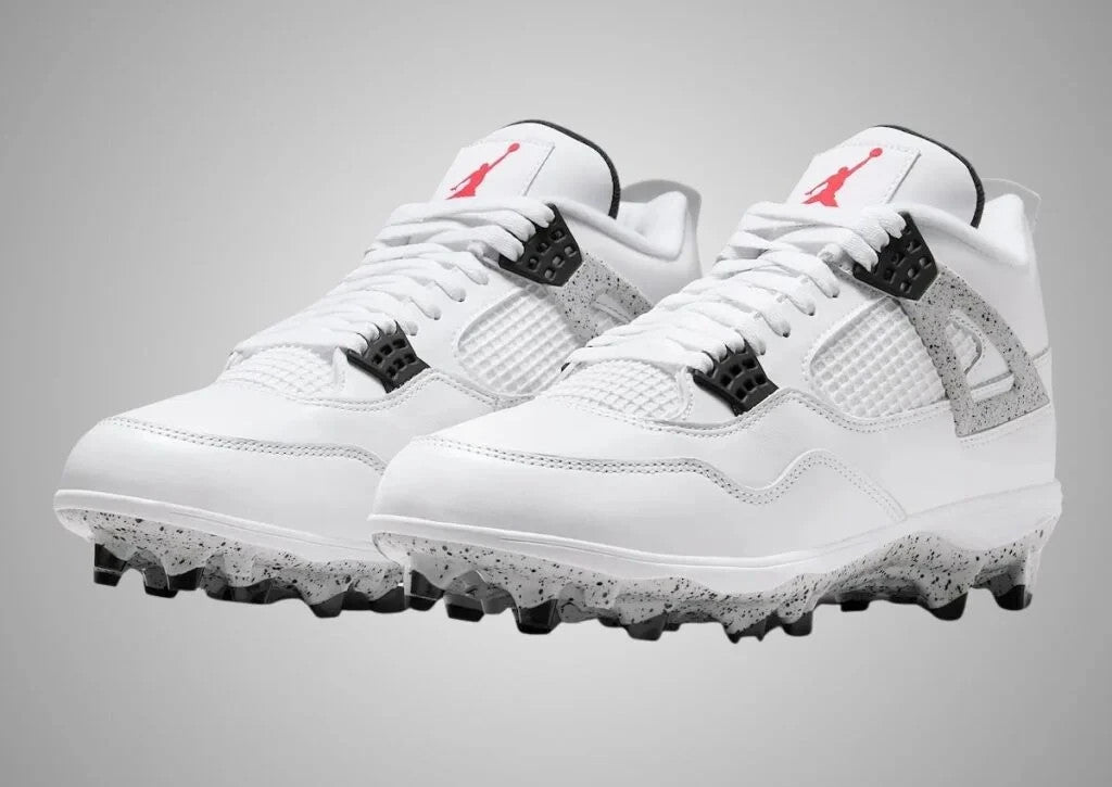 HQ0207-106 Nike Air Jordan 4 Cleat White Fire Red (Men's)