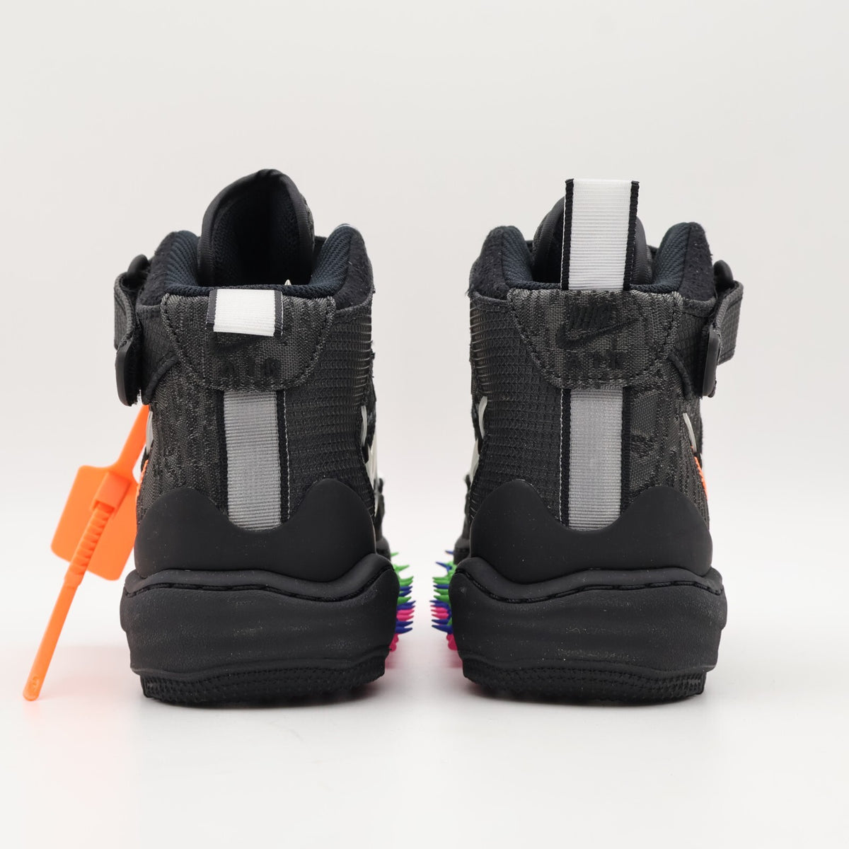 DO6290-001 Off-White Nike Air Force 1 Mid Black Clear Pink Orange Green (Men's)