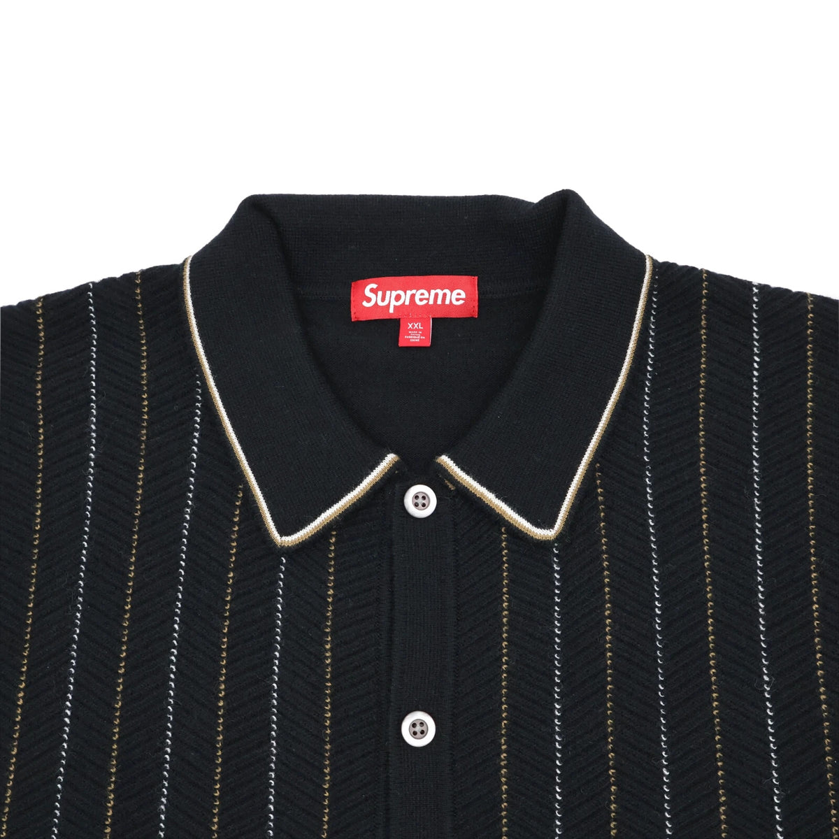 Supreme Herringbone Cardigan Black