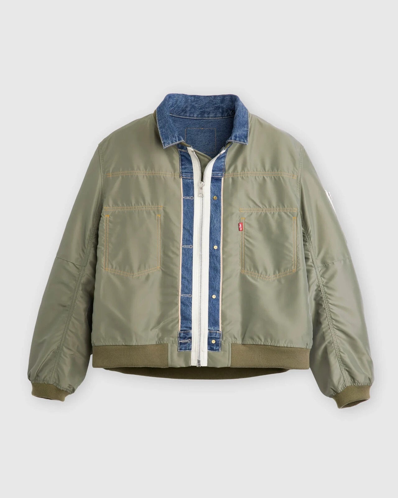 sacai LEVI'S Men's Denim Nylon Twill Reversible Blouson Blue Khaki