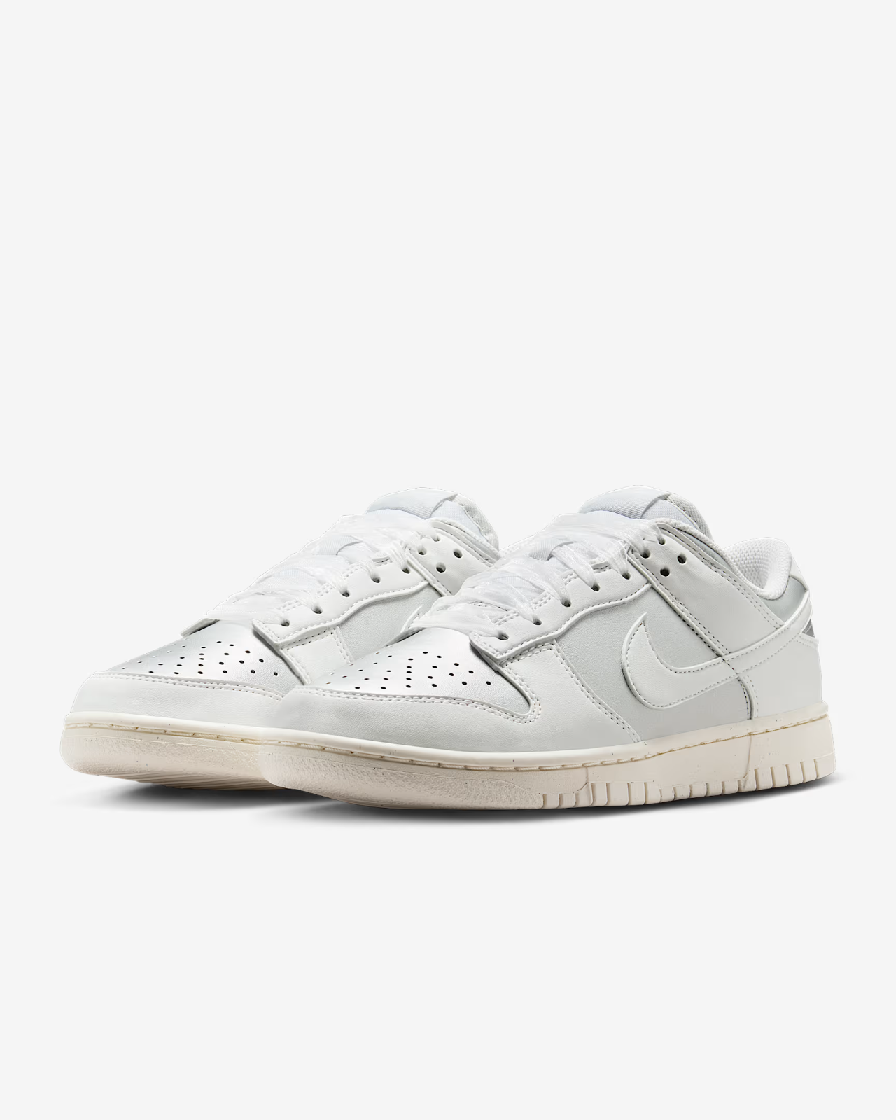 IB7311-001 Nike  Dunk Low Next Nature Metallic Platinum (Women's)