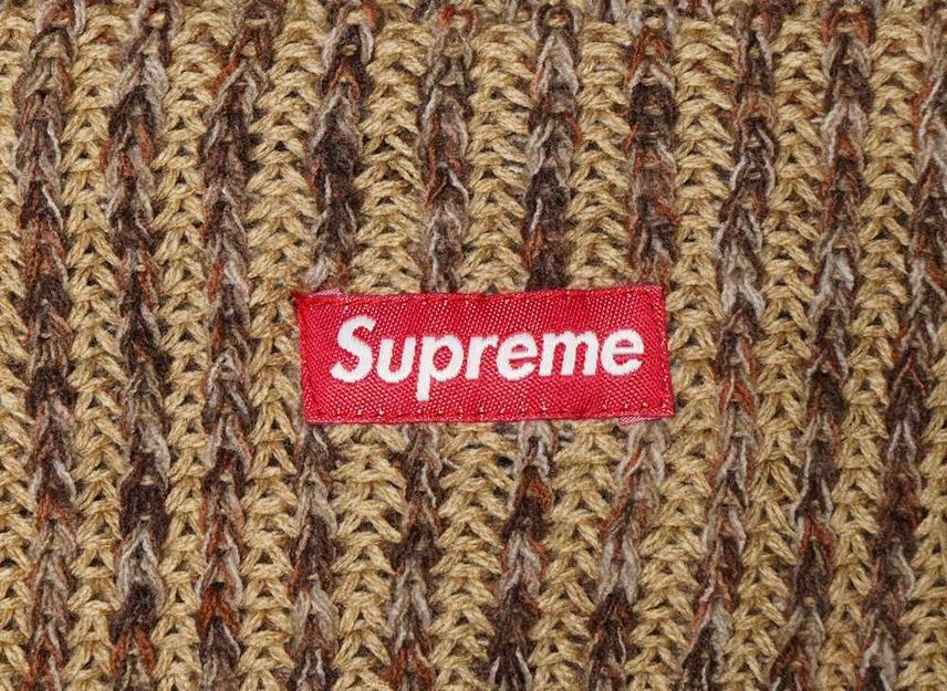 Supreme Rainbow Loose Gauge Beanie Tan