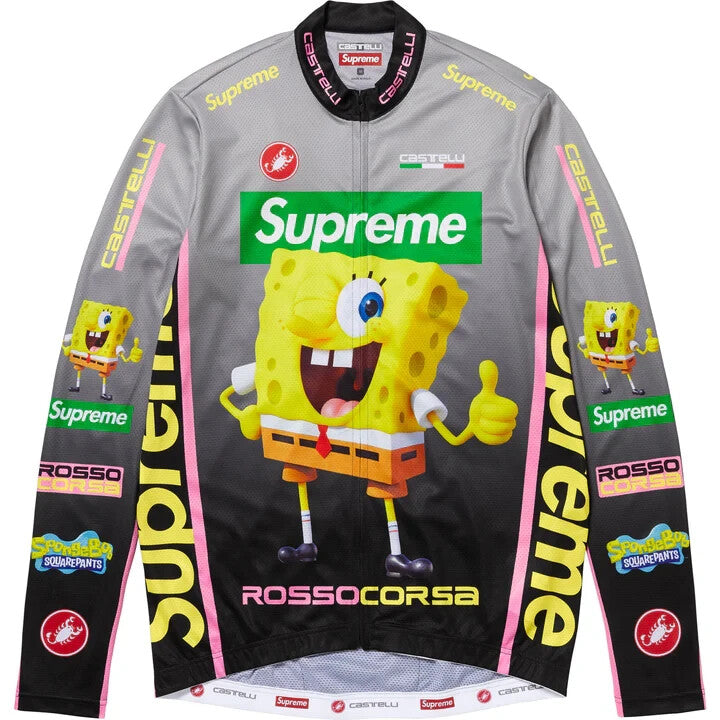 Supreme SpongeBob SquarePants Castelli L/S Cycling Jersey Black