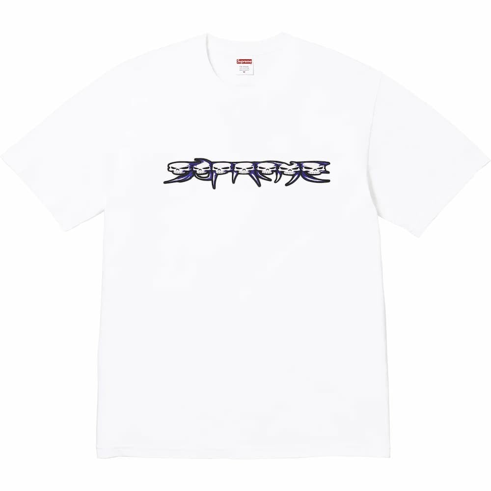 Supreme Skulls Spellout Tee White