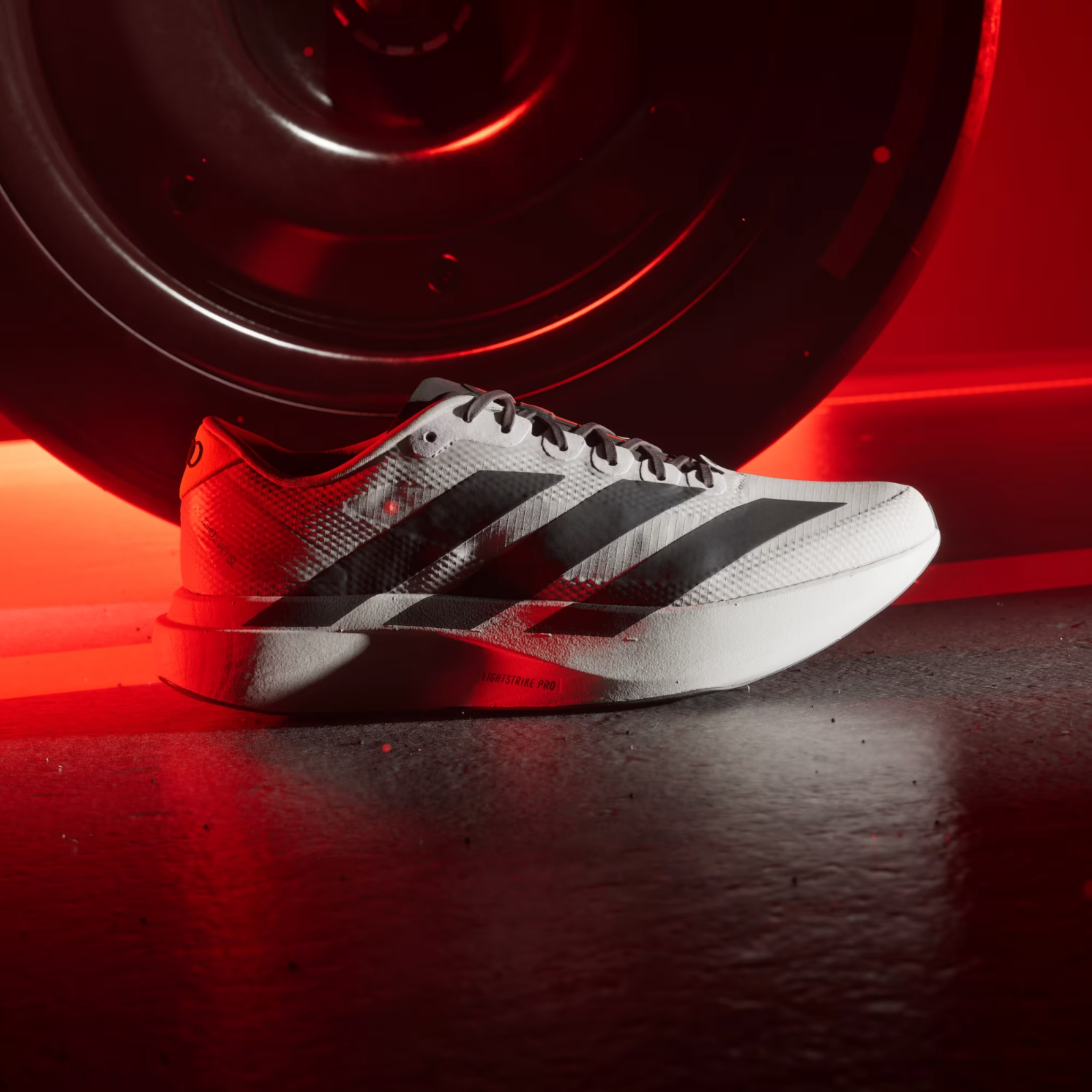 KJ3670 Audi Ã adidas Adizero EVO SL "Grey/Black/Red" (Men's)