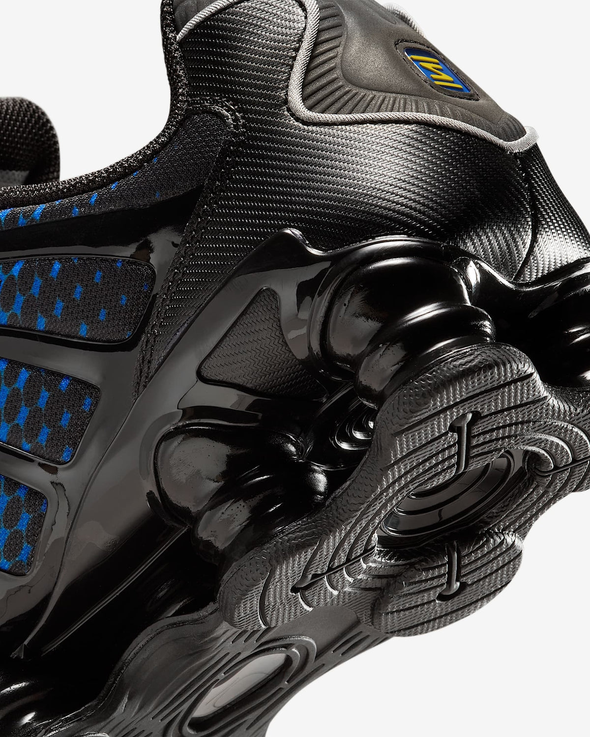 IB7670-001 Nike Shox TL Black Varsity Maize Metallic Silver Lyon Blue (Men's)