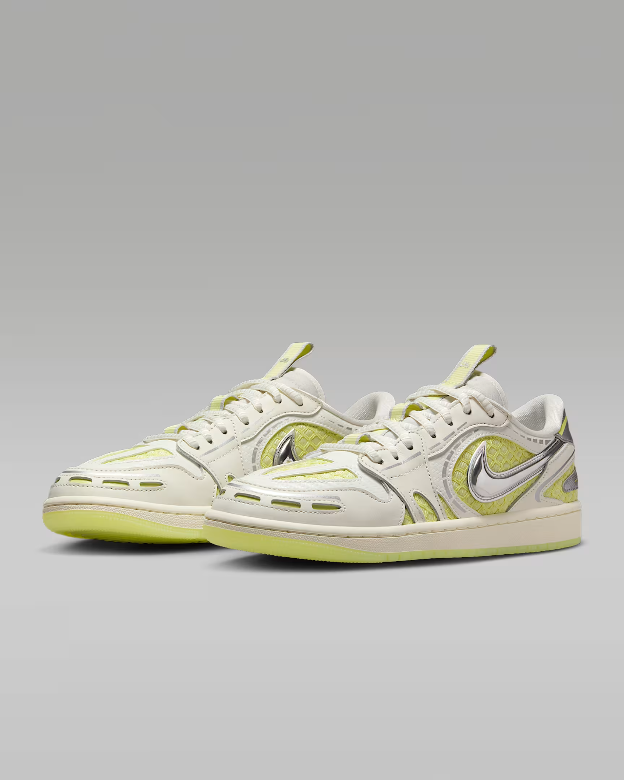 HQ2186-130 Nike  Air Jordan 1 Low Method Of Make V3 Sail Luminous Green(Women's)