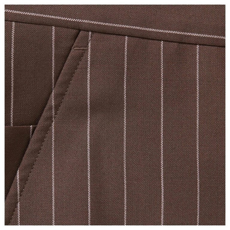 Supreme Pinstripe Wool Trouser Short Brown