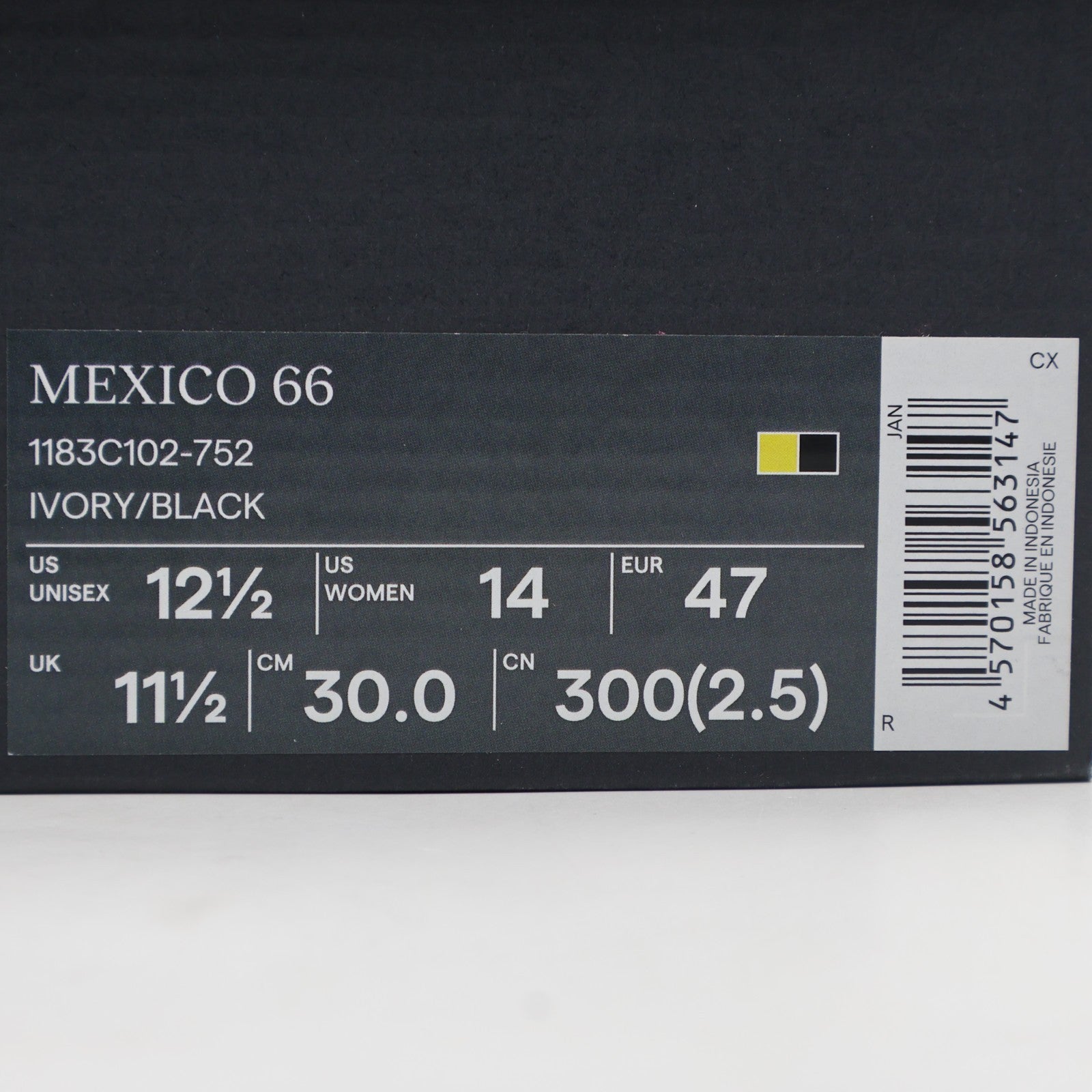 1183C102-752 Onitsuka Tiger Mexico 66 Ivory Black (Men's)