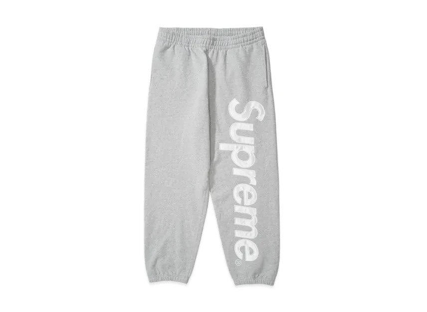 Supreme Satin Applique Sweatpant (26SS) "Heather Grey"