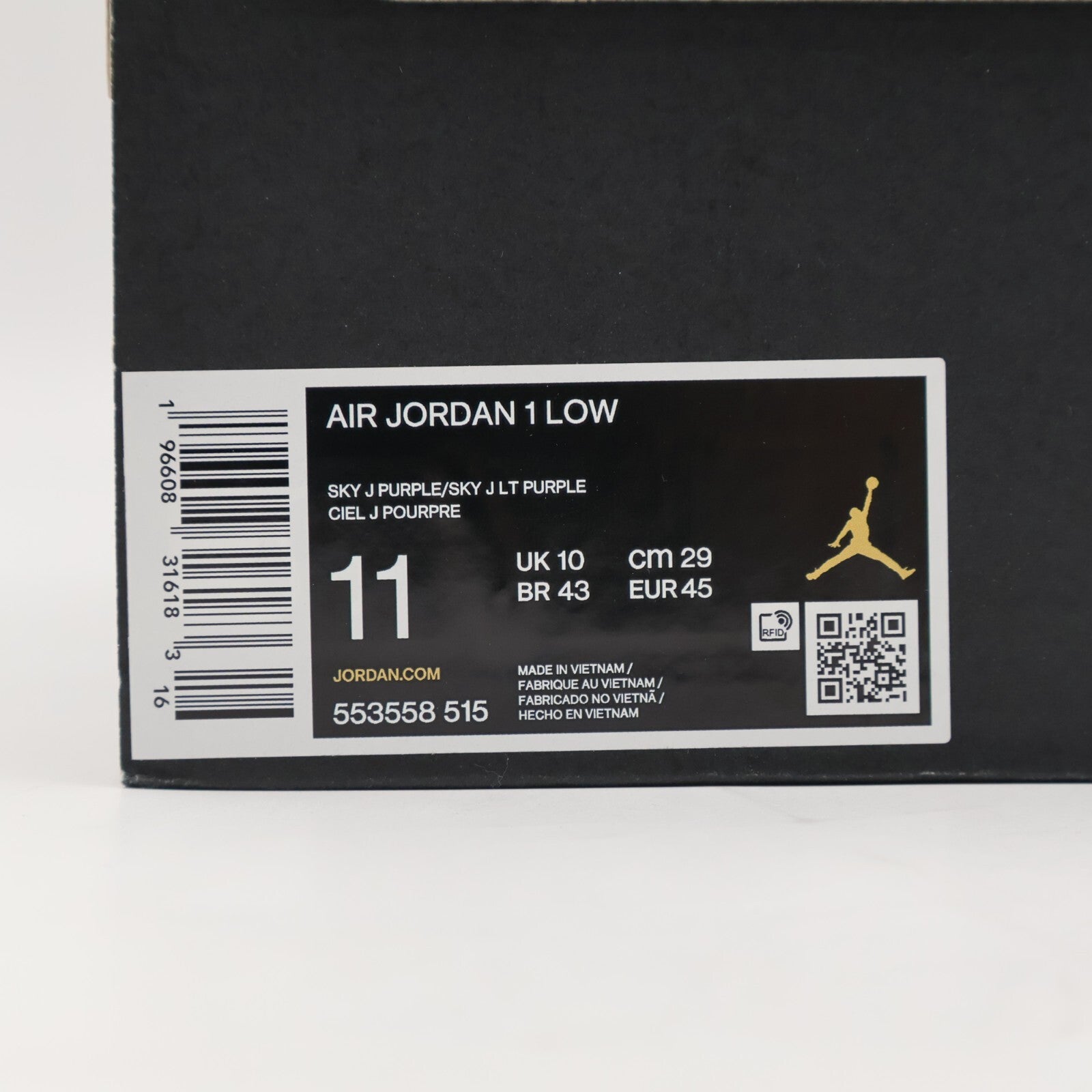 553558-515 Nike Air Jordan 1 Low Sky J Purple White Light Blueberry (Men's)