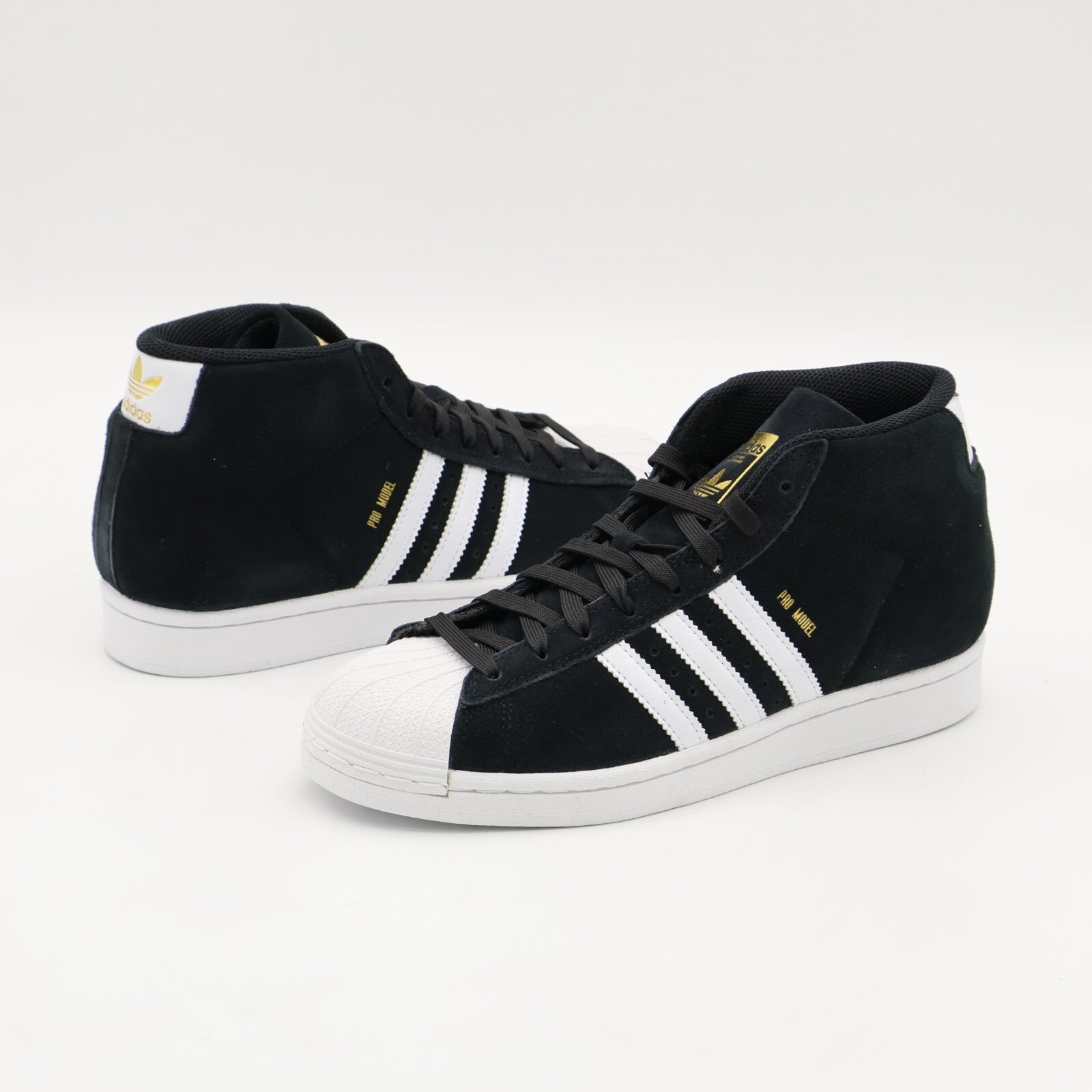 JH8146 adidas Originals Pro Model Mid Core Black Cloud White Gold (Men's)