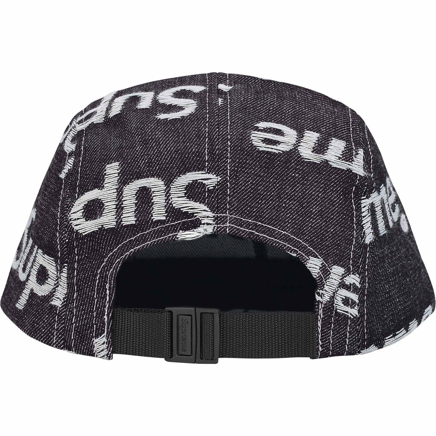 Supreme Jacquard Logos Denim Camp Cap Indigo