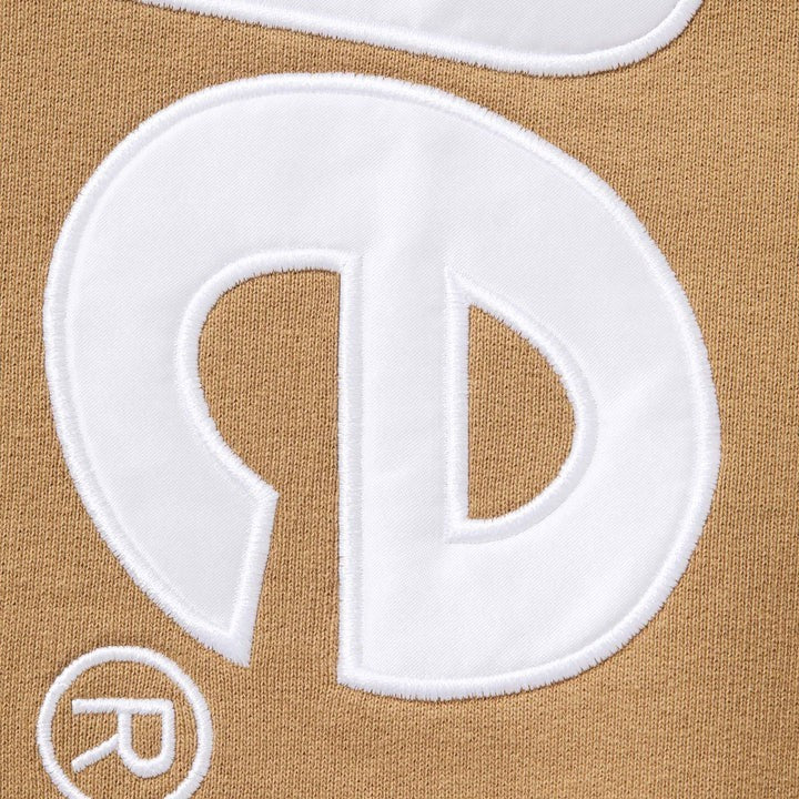 Supreme Satin Applique Hooded Sweatshirt Dark Tan