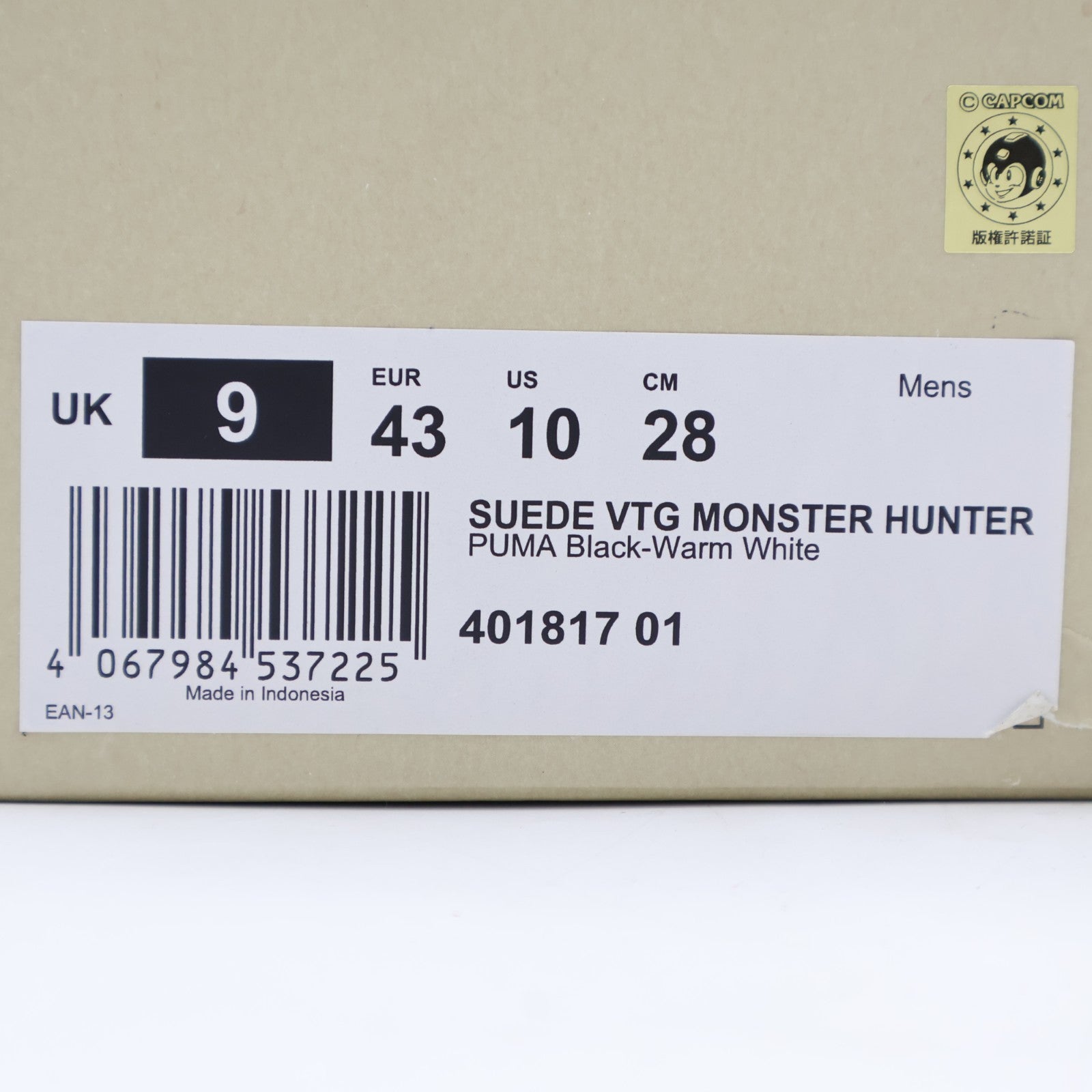 401817-01 Monster Hunter Puma Suede Vintage R Puma Black Warm White (Men's)