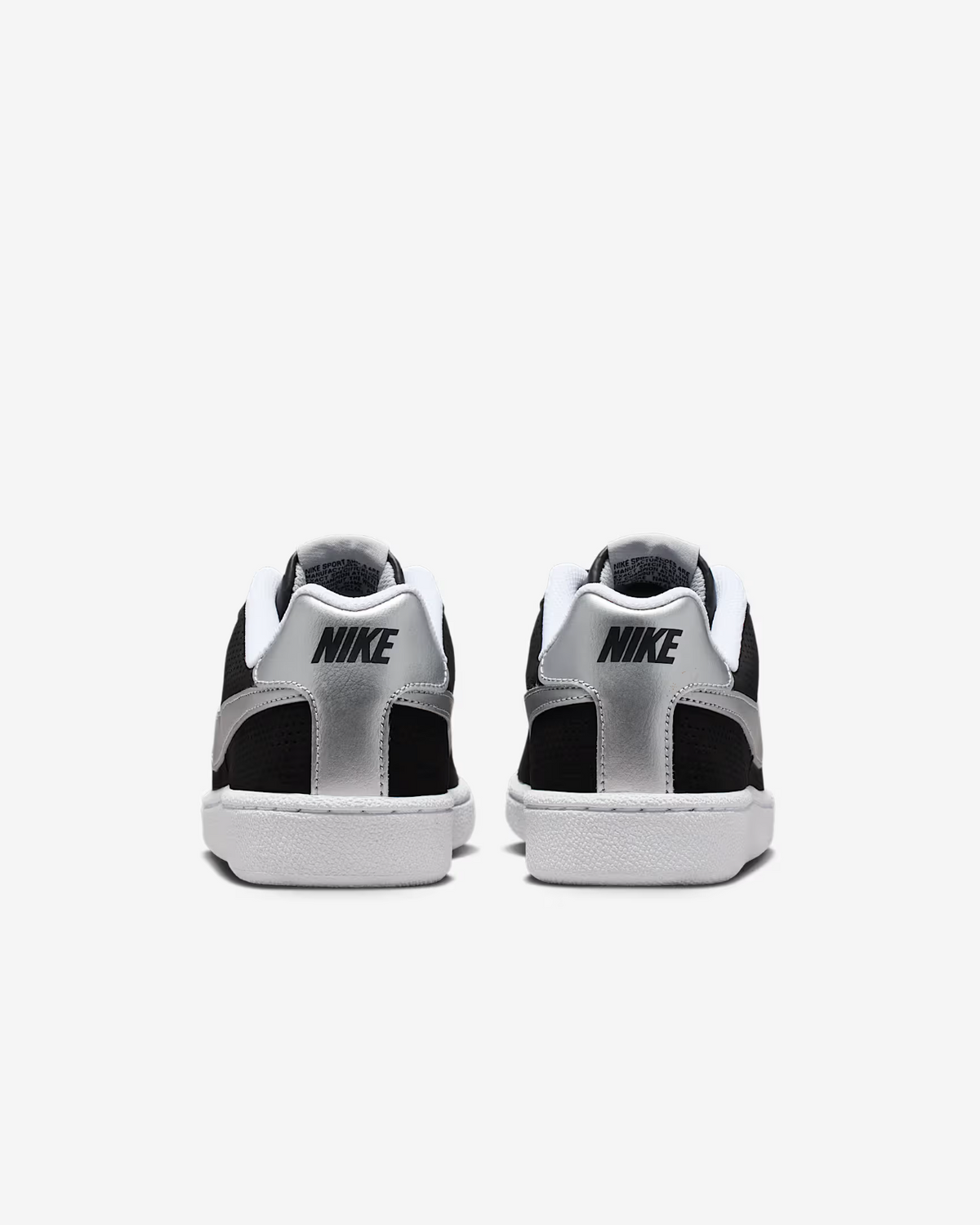 749867-001 Nike Women's Court Royale Black White Metallic Silver (Women's)