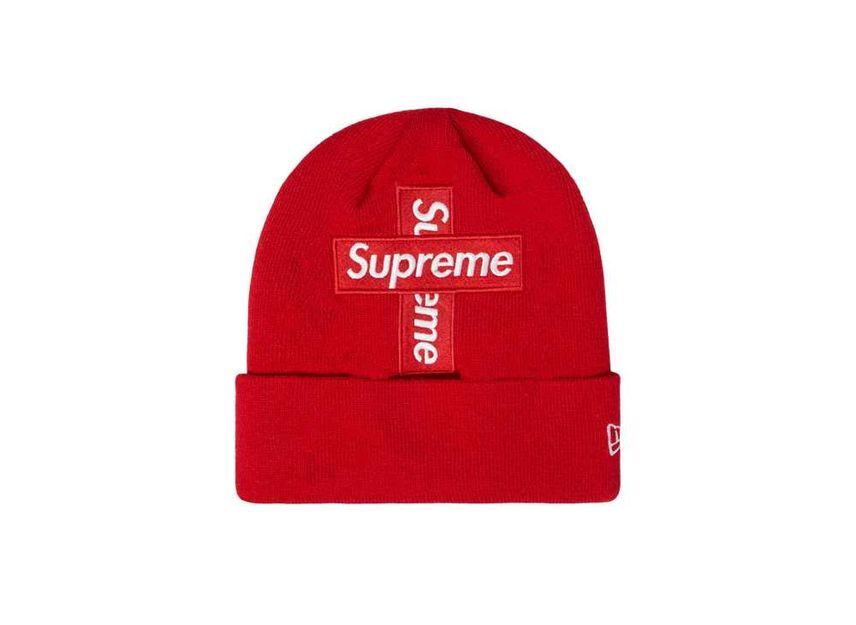 Supreme New Era Cross Box Logo Beanie Red
