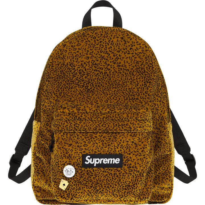 Supreme Velvet Backpack Tan Leopard