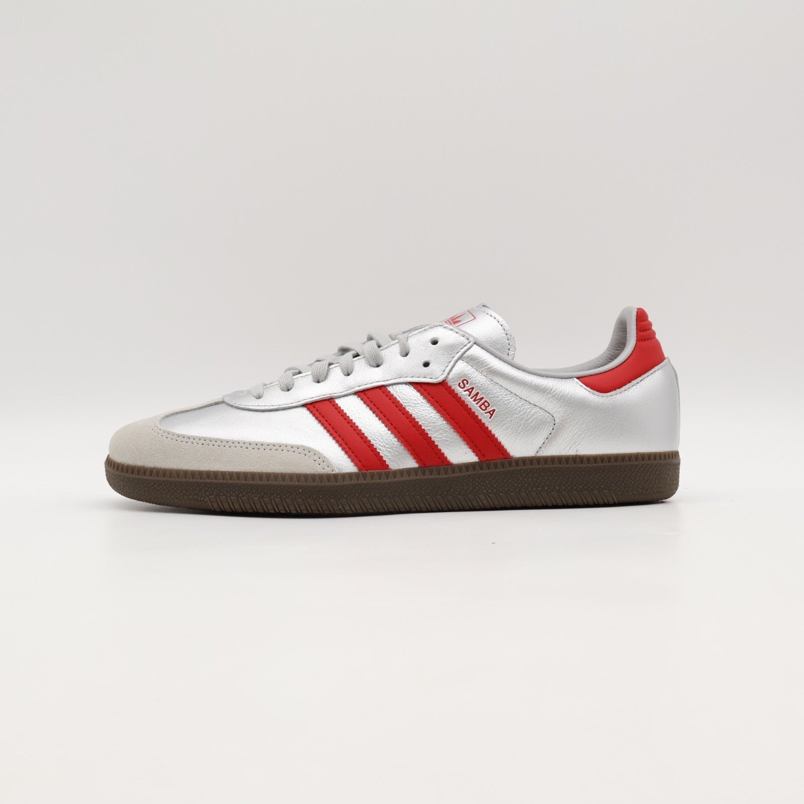 JQ4123 adidas Originals Samba Shibuya Matte Silver Better Scarlet Gum (Men's)