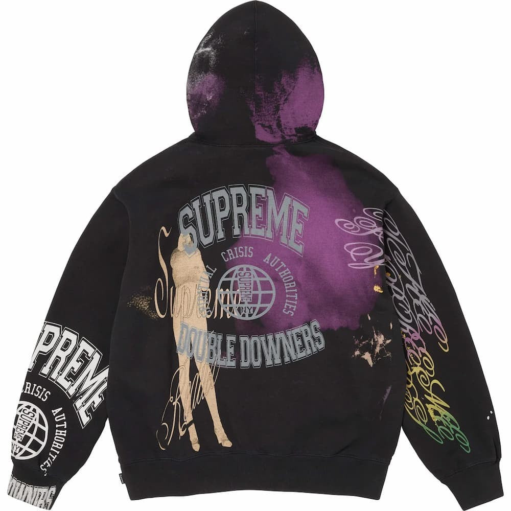 Supreme Overprint Hooded Sweatshirt Black