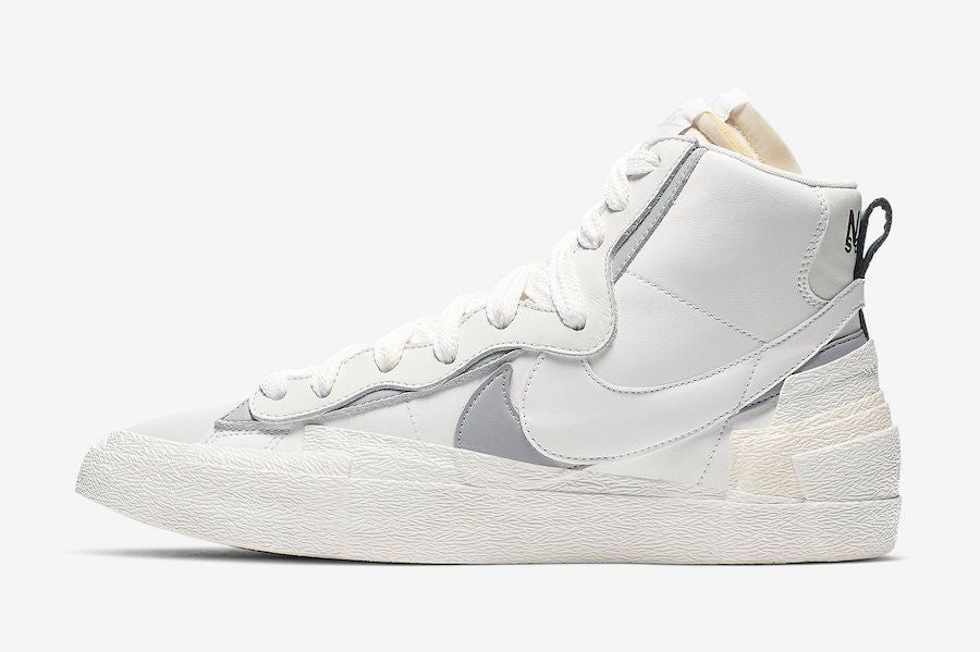 BV0072-100 sacai Ã NIKE BLAZER MID "WHITE/WOLF GREY" (Men's)
