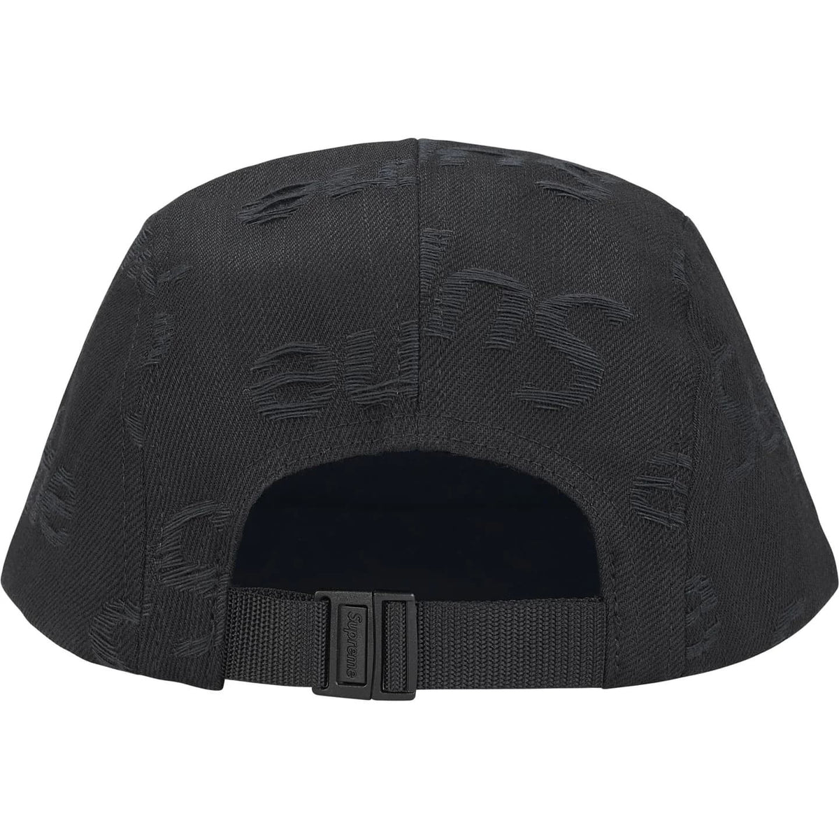 Supreme Jacquard Logos Denim Camp Cap Black