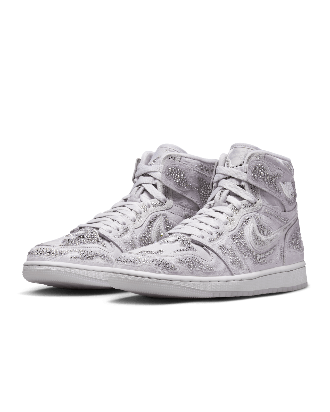 HF6248-002 Swarovski Nike Women's Air Jordan 1 High OG Vast Grey (Women's)