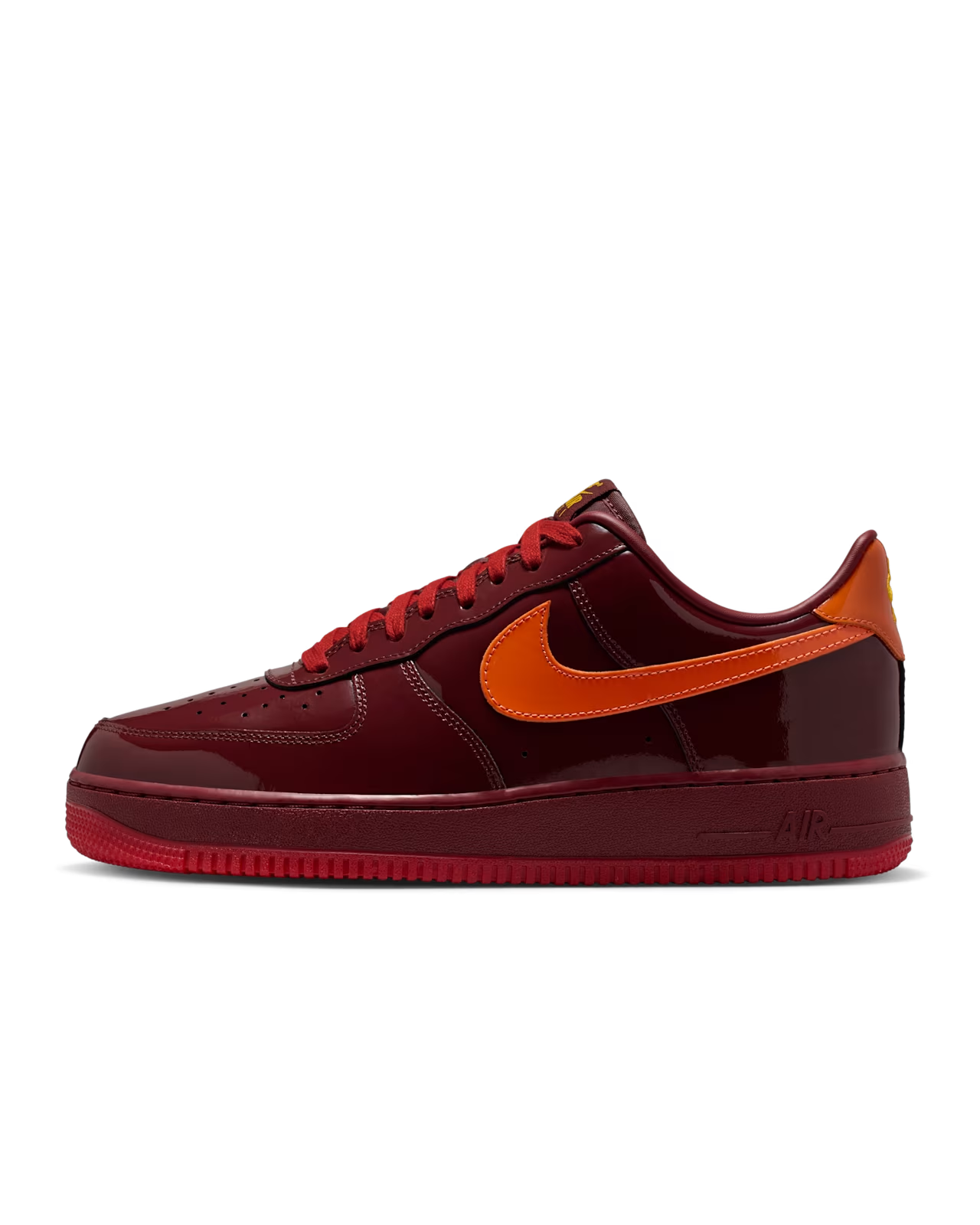 IO4489-601 Nike Air Force 1 Low Patent Leather Dark Team Red Safety (Men's)