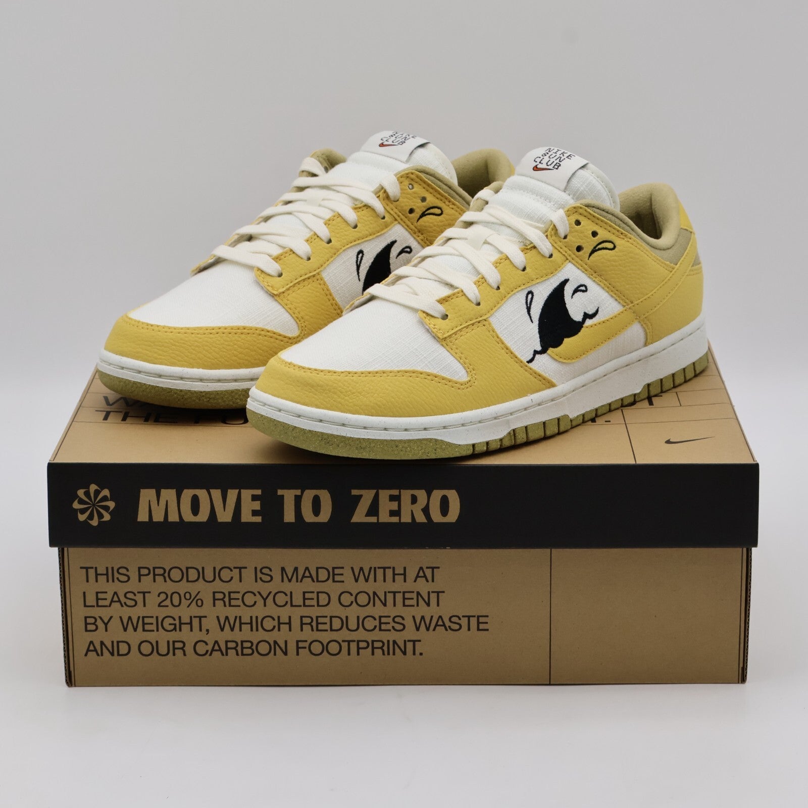 DV1681-100 Nike Dunk Low Sun Club White Yellow Wheat Grass Orange Sanded (Men's)