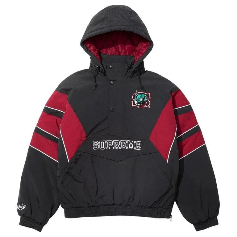 Supreme SALEM Half Zip Stadium Jacket Black