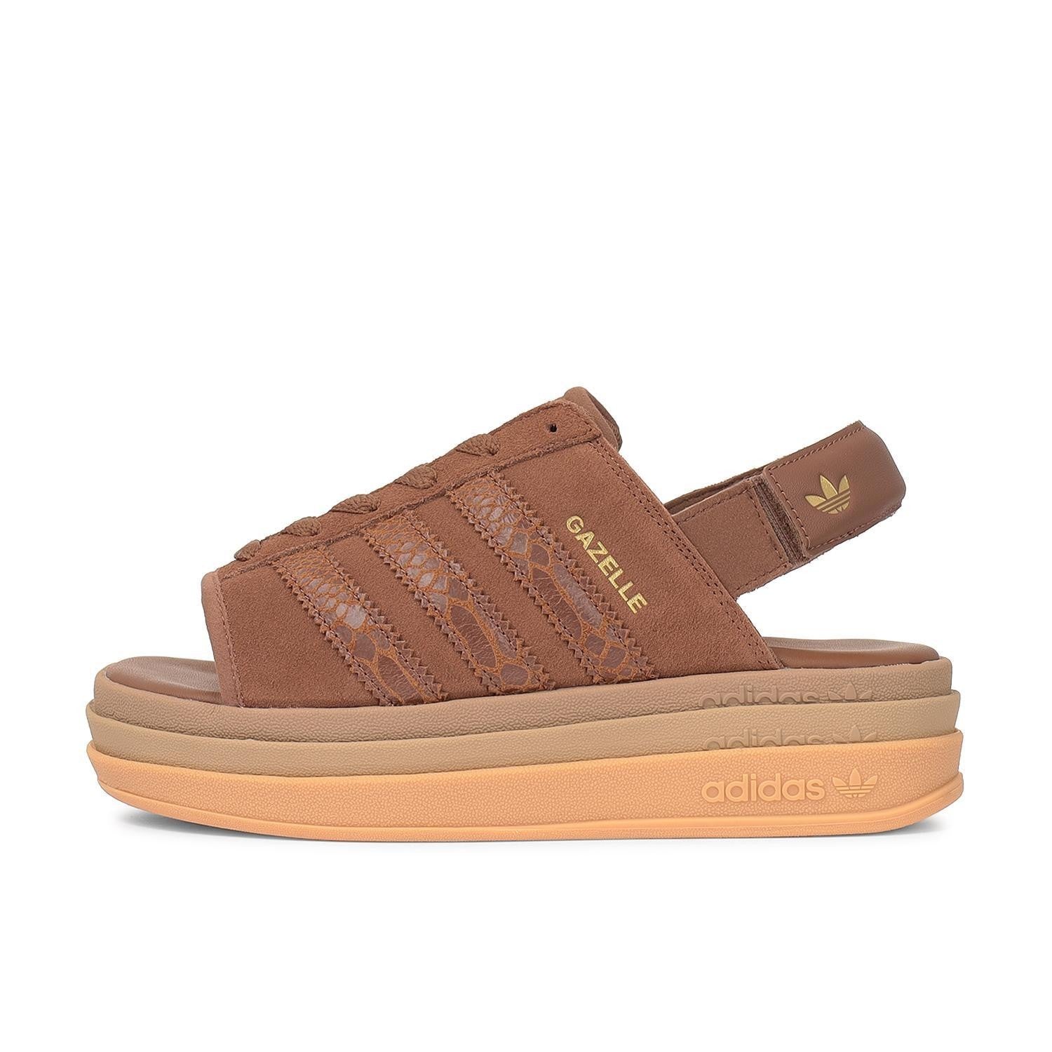 IH6633 adidas Gazelle Bold Sandals Preloved Brown Gold Metallic (Women's)