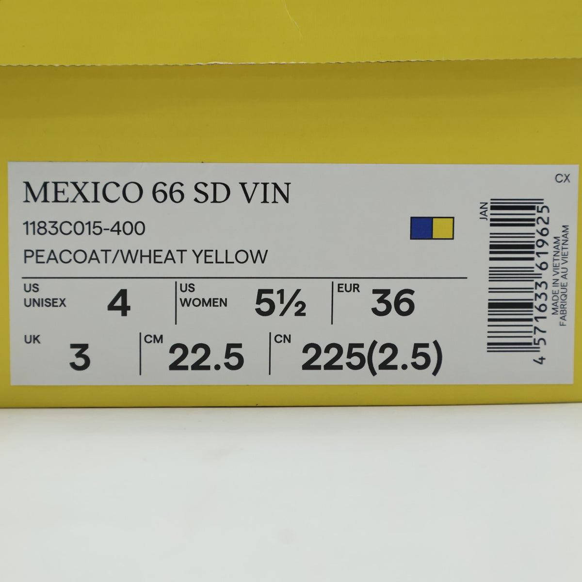 1183C015-400 Onitsuka Tiger Mexico 66 SD VIN Peacoat Wheat Yellow (Men's)