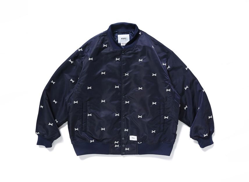 Wtaps TEAM JACKET NYLON. TWILL. TEXTILE Navy