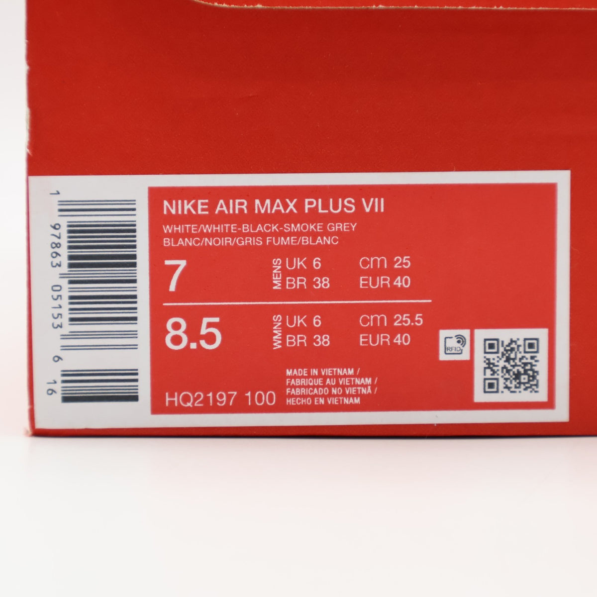 HQ2197-100 Nike Air Max Plus 7 White Black (Men's)