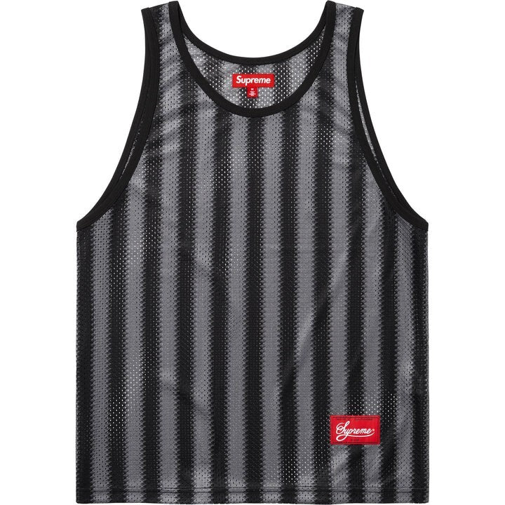 Supreme Stripe Mesh Tank Top Black